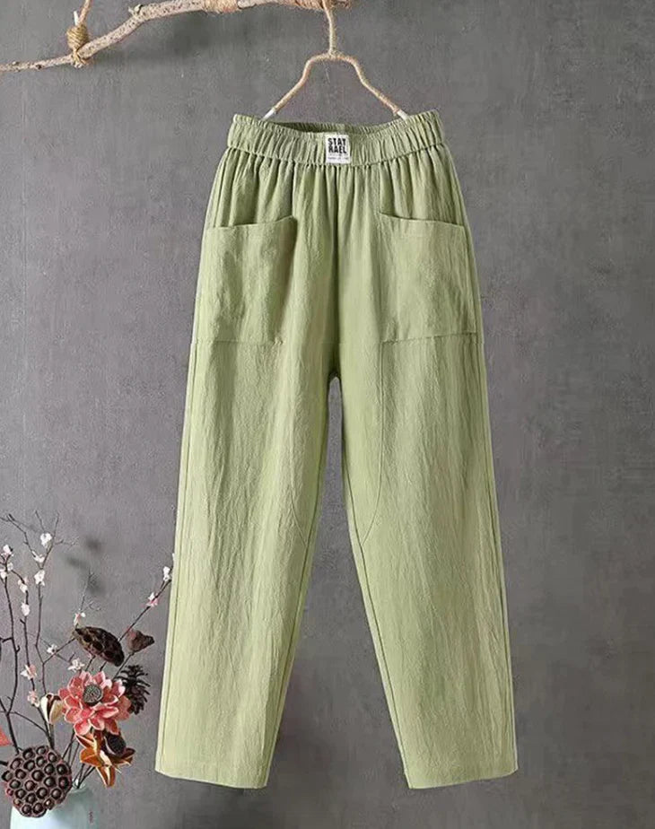 Levoire | Pantalon En Coton Décontracté Vert