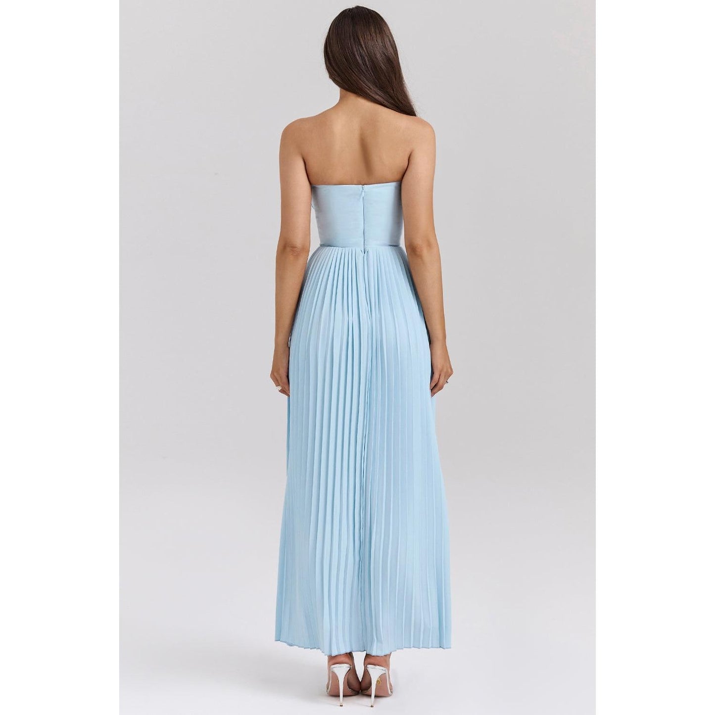 Levoire | Robe Maxi Plissée À Épaule Dénudée Avec Corset