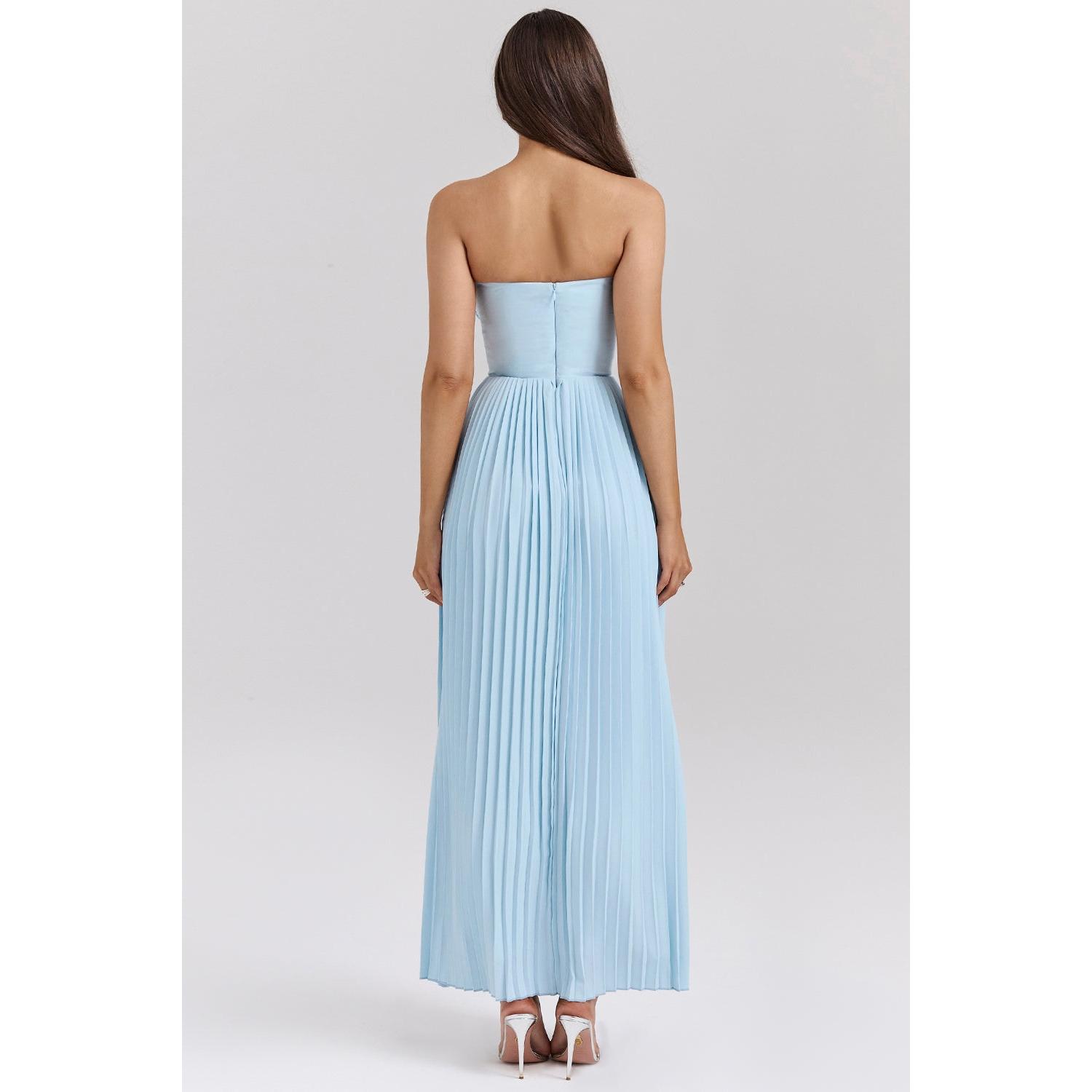 Levoire | Robe Maxi Plissée À Épaule Dénudée Avec Corset