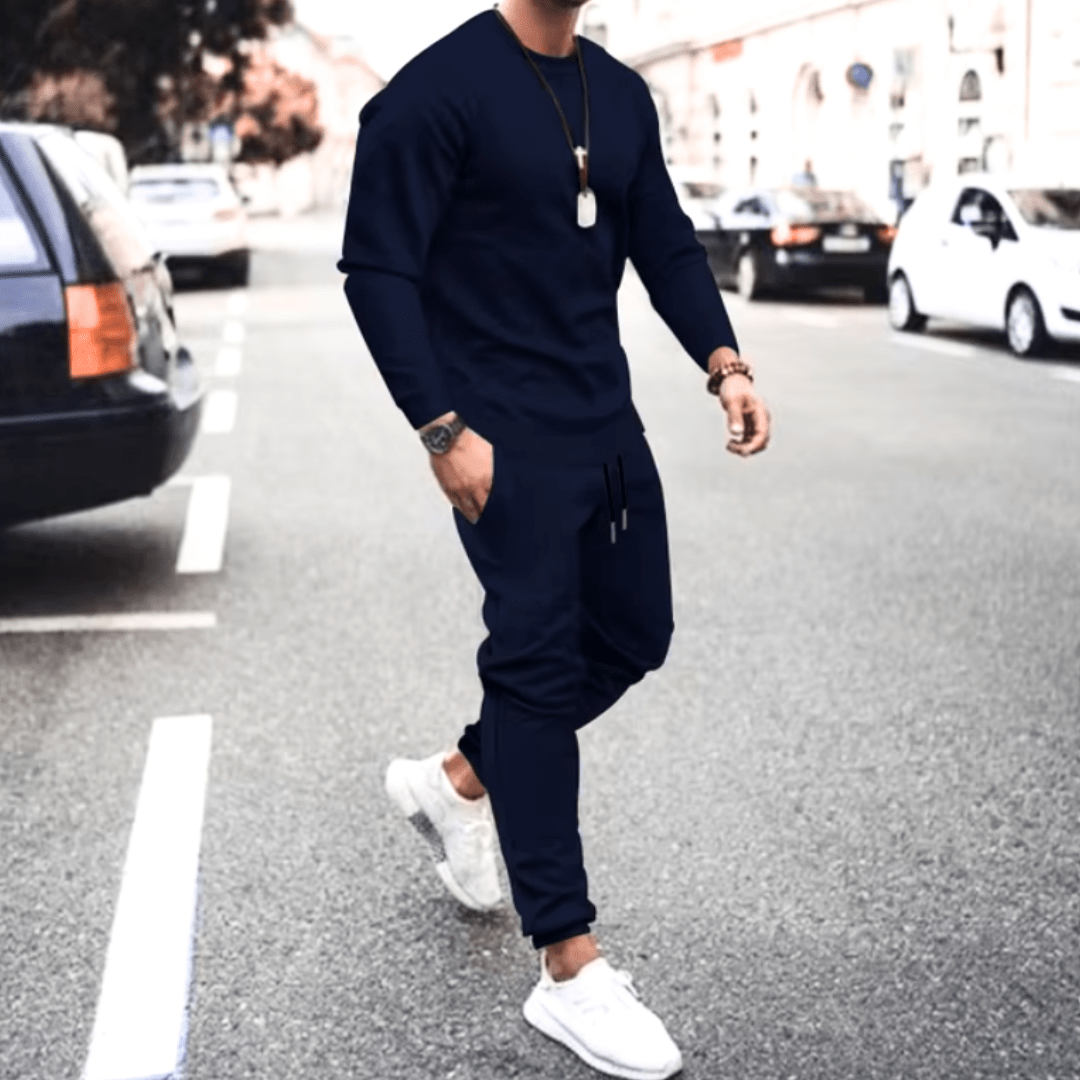 Levoire | Ensembles d'entraînement pour hommes Ensemble d'entraînement de luxe complet Confortable et tendance Bleu marine