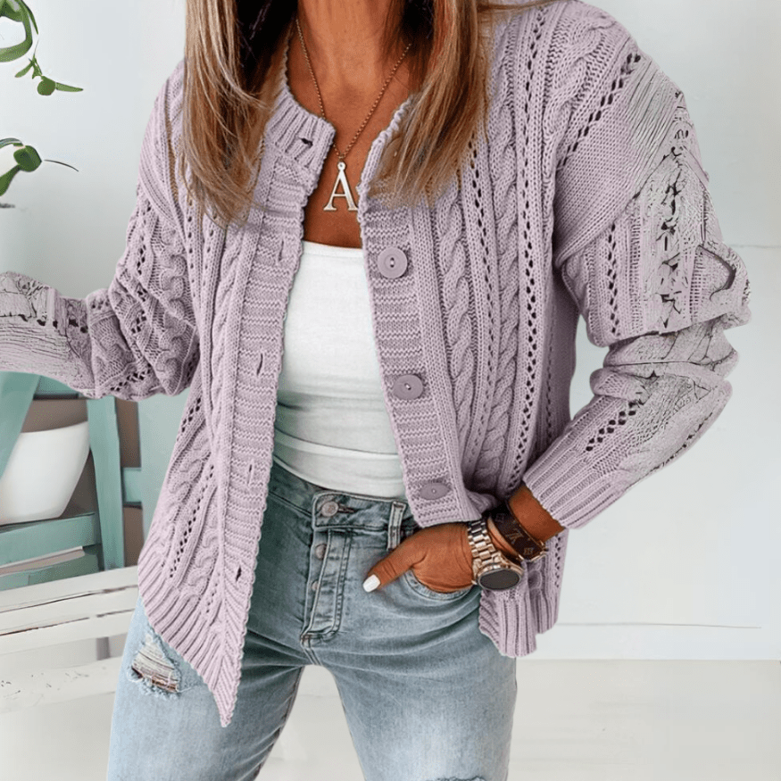 Levoire | Élégant gilet femme pull tricot Lilas