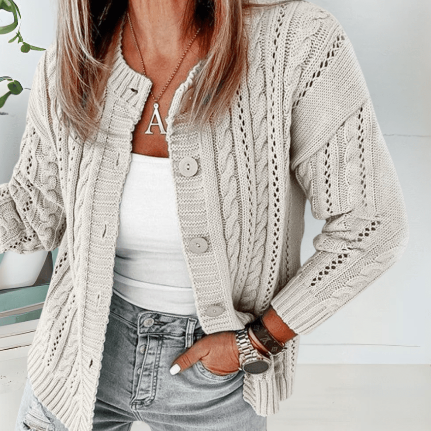 Levoire | Élégant gilet femme pull tricot Blanc