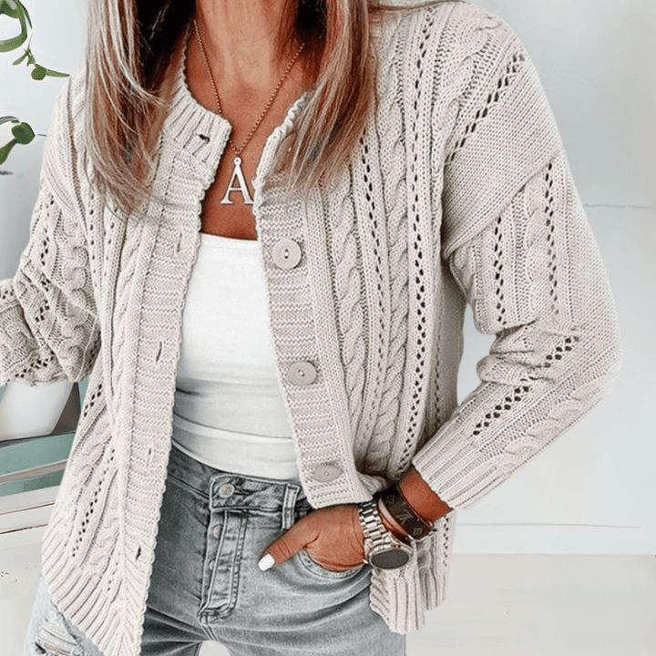 Levoire | Élégant gilet femme pull tricot Blanc