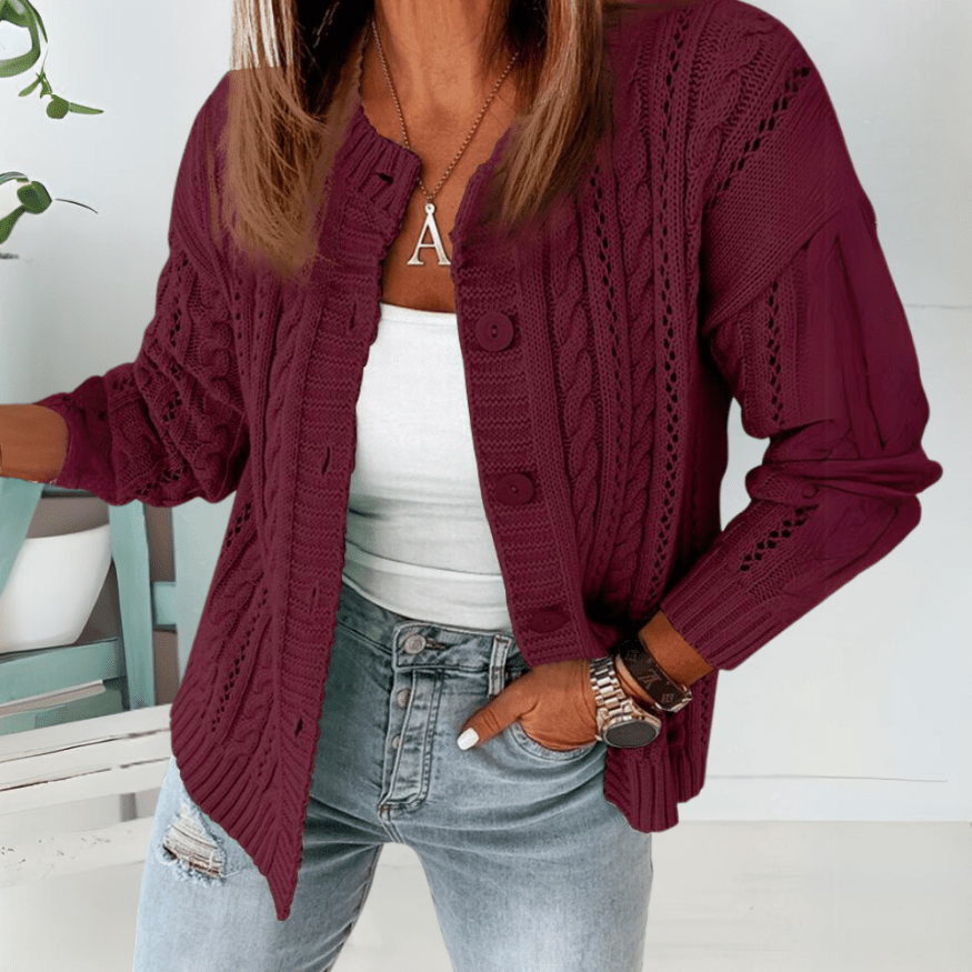 Levoire | Élégant gilet femme pull tricot Rot