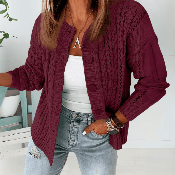 Levoire | Élégant gilet femme pull tricot Rot