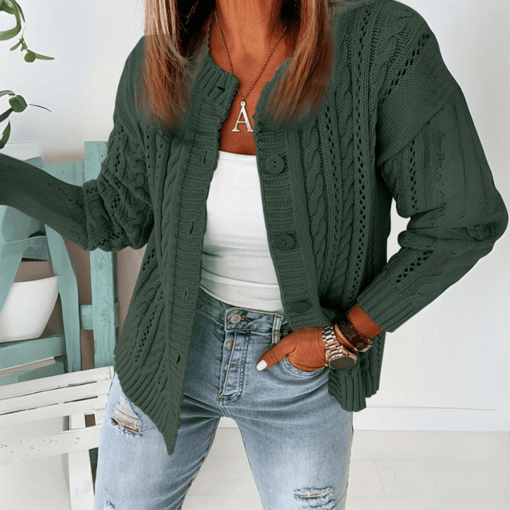 Levoire | Élégant gilet femme pull tricot Vert
