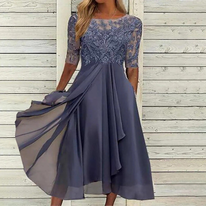 Levoire | Robe En Dentelle Élégante Pour Femmes Intemporelle, Féminine Et Parfaite Pour Des Occasions Spéciales Violet