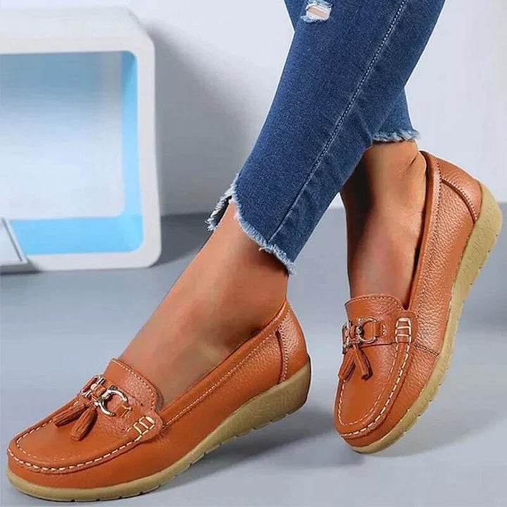 Levoire | Stilfuld Elegance med Ortopædisk Komfort: Mød Mari Loafers Orange