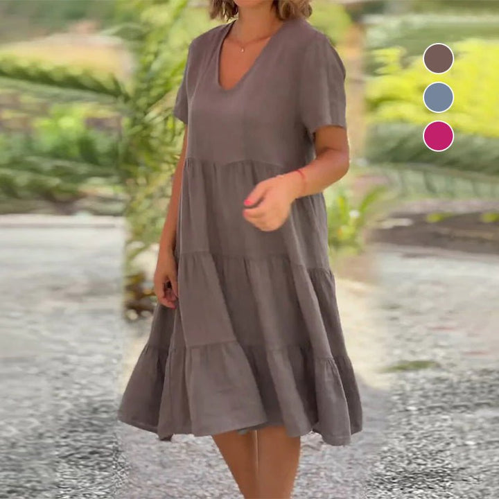 Levoire | Robe En Lin À Décolleté En V Pour Femmes