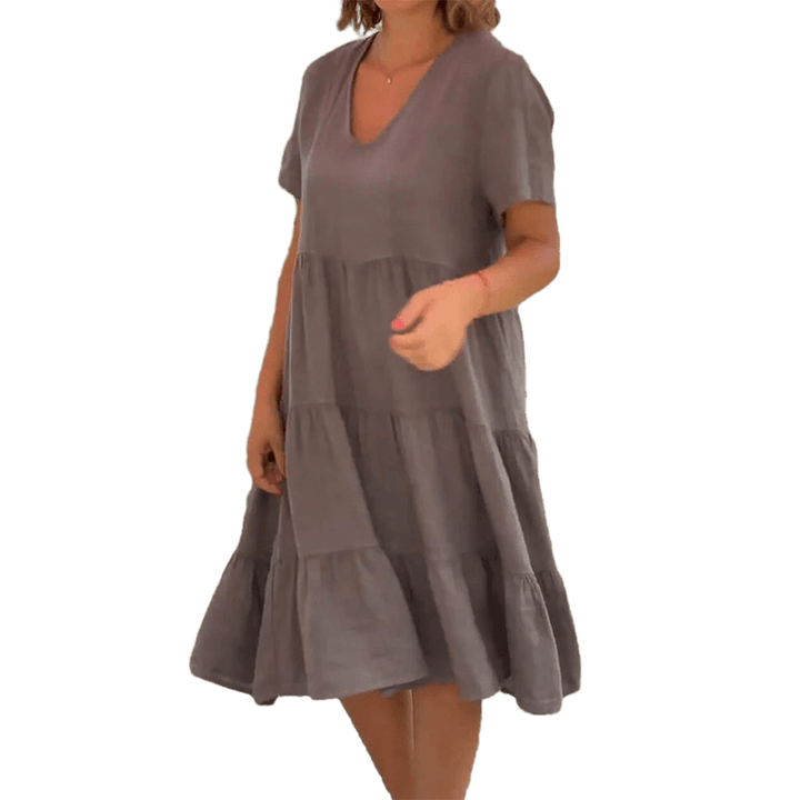 Levoire | Robe En Lin À Décolleté En V Pour Femmes