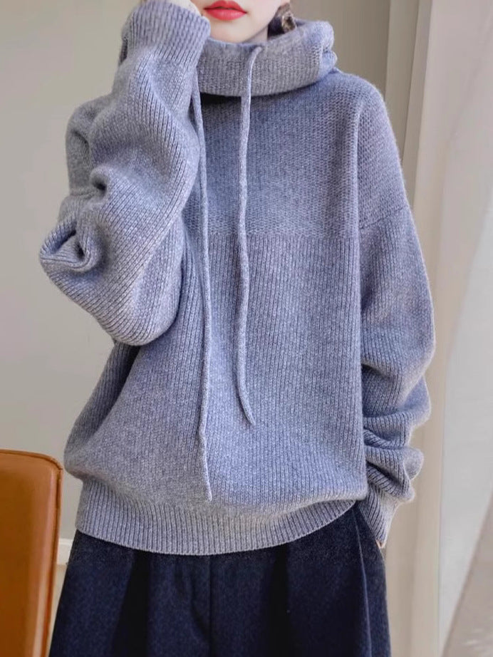 Levoire | Chemise col montant en laine mérinos de haute qualité Gris
