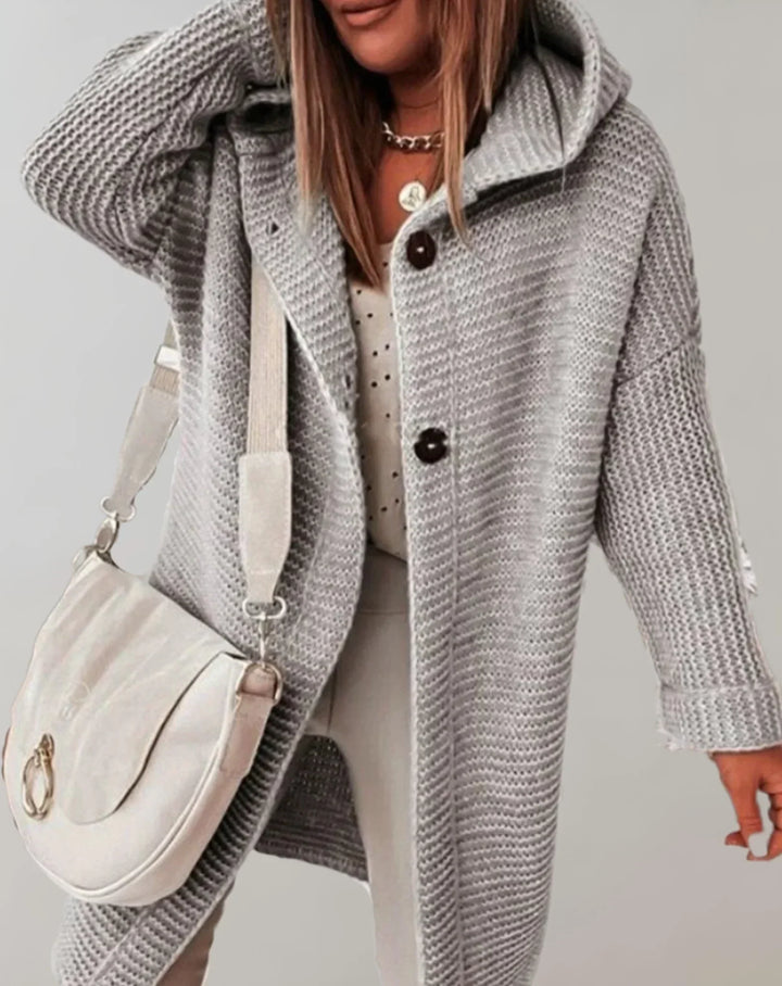 Levoire | Long Fashion Hooded Jacket Pour Femmes Gris