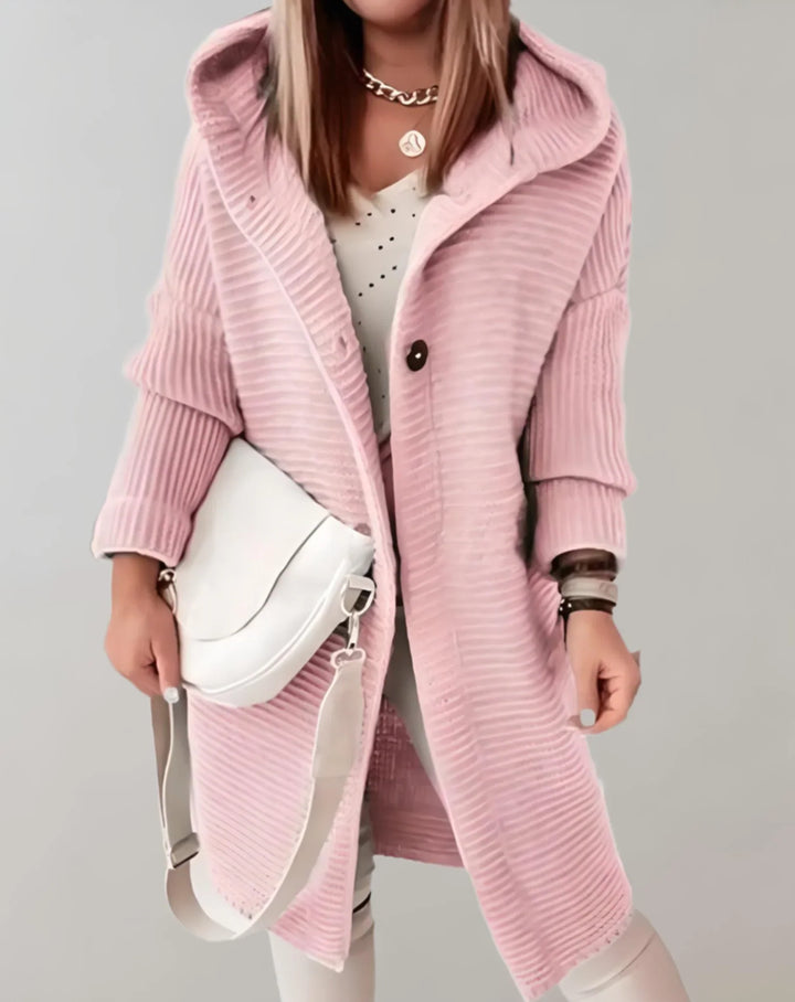 Levoire | Long Fashion Hooded Jacket Pour Femmes Rosa