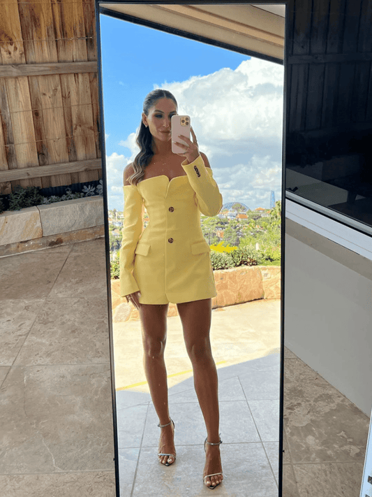 Levoire | Blazer Mini Chic Ajusté Off Shoulder pour Femme Dress