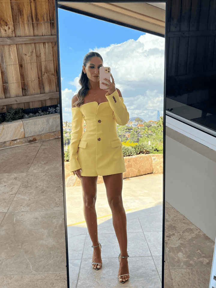 Levoire | Blazer Mini Chic Ajusté Off Shoulder pour Femme Dress