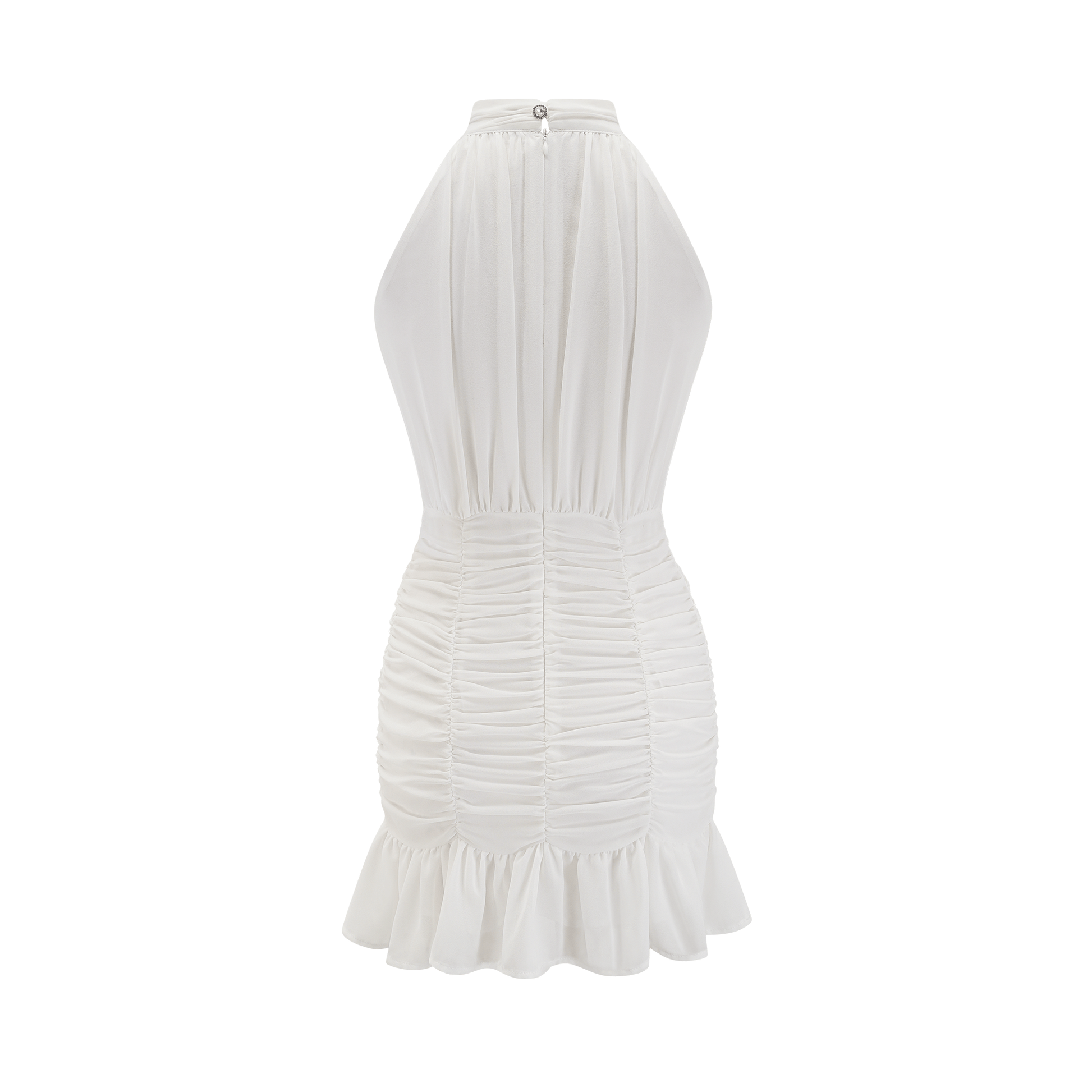 Levoire | Robe À Dos Nu Blanche En Dentelle À Fleurs