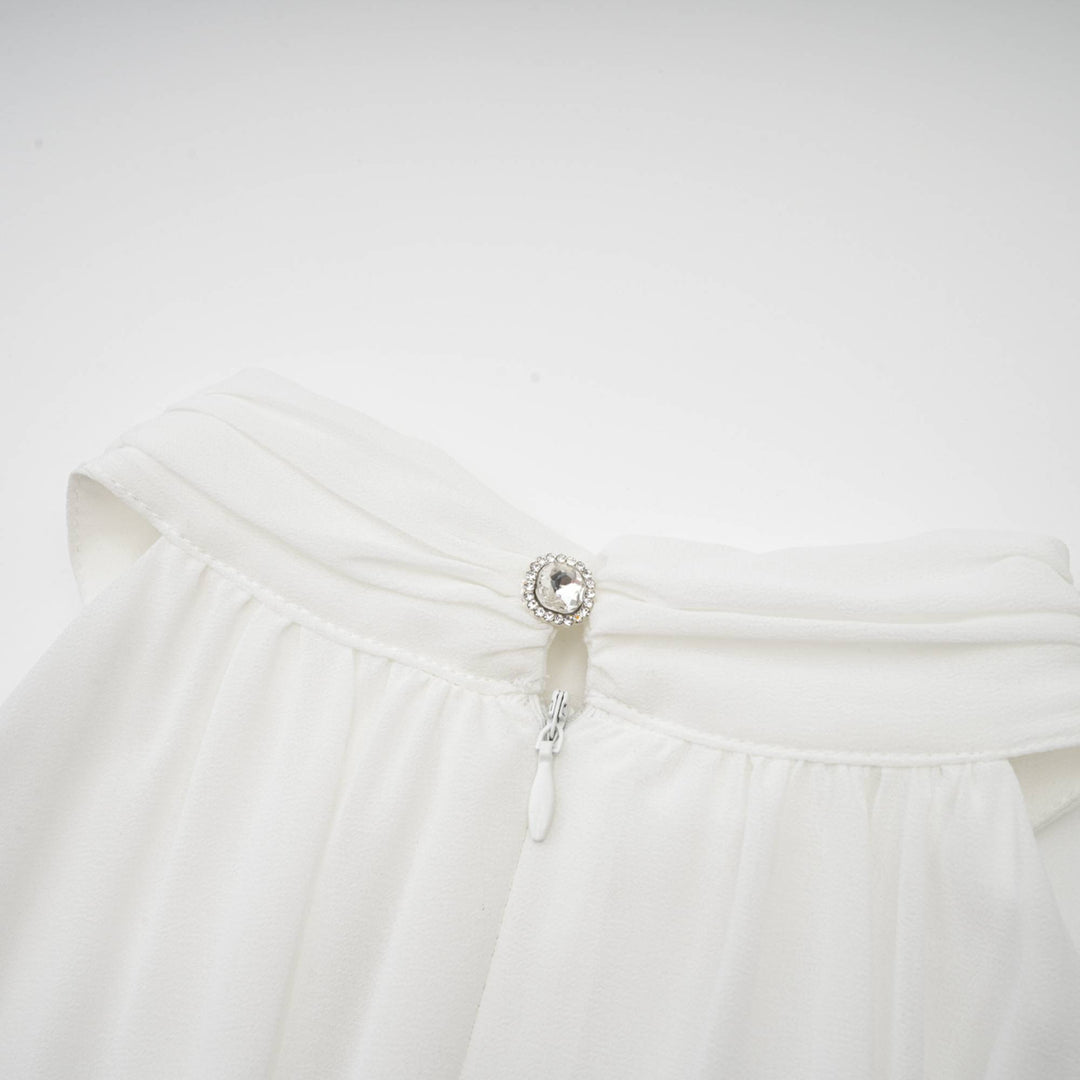 Levoire | Robe À Dos Nu Blanche En Dentelle À Fleurs
