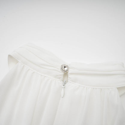 Levoire | Robe À Dos Nu Blanche En Dentelle À Fleurs