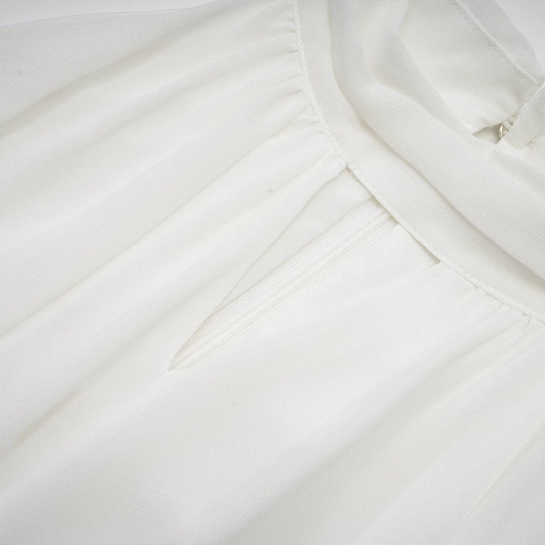 Levoire | Robe À Dos Nu Blanche En Dentelle À Fleurs