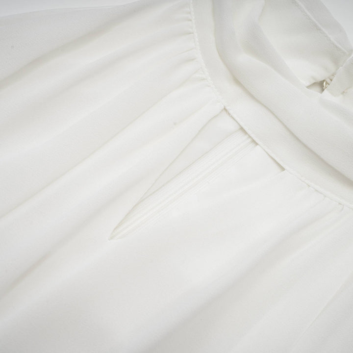 Levoire | Robe À Dos Nu Blanche En Dentelle À Fleurs