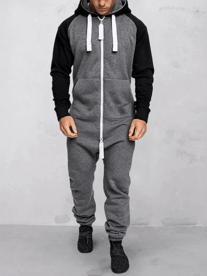 Levoire | Combinaison Sport Capuche Homme Gris-Blanc