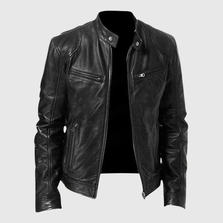 Levoire | Veste En Cuir Décontractée Noir