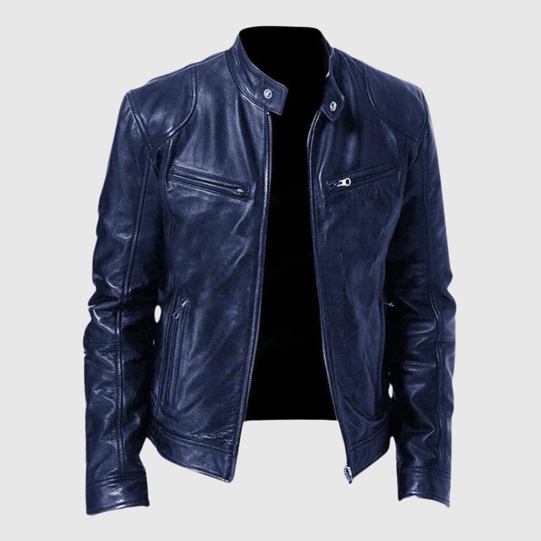 Levoire | Veste En Cuir Décontractée Bleu