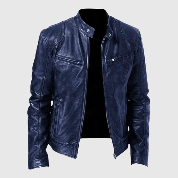 Levoire | Veste En Cuir Décontractée Bleu