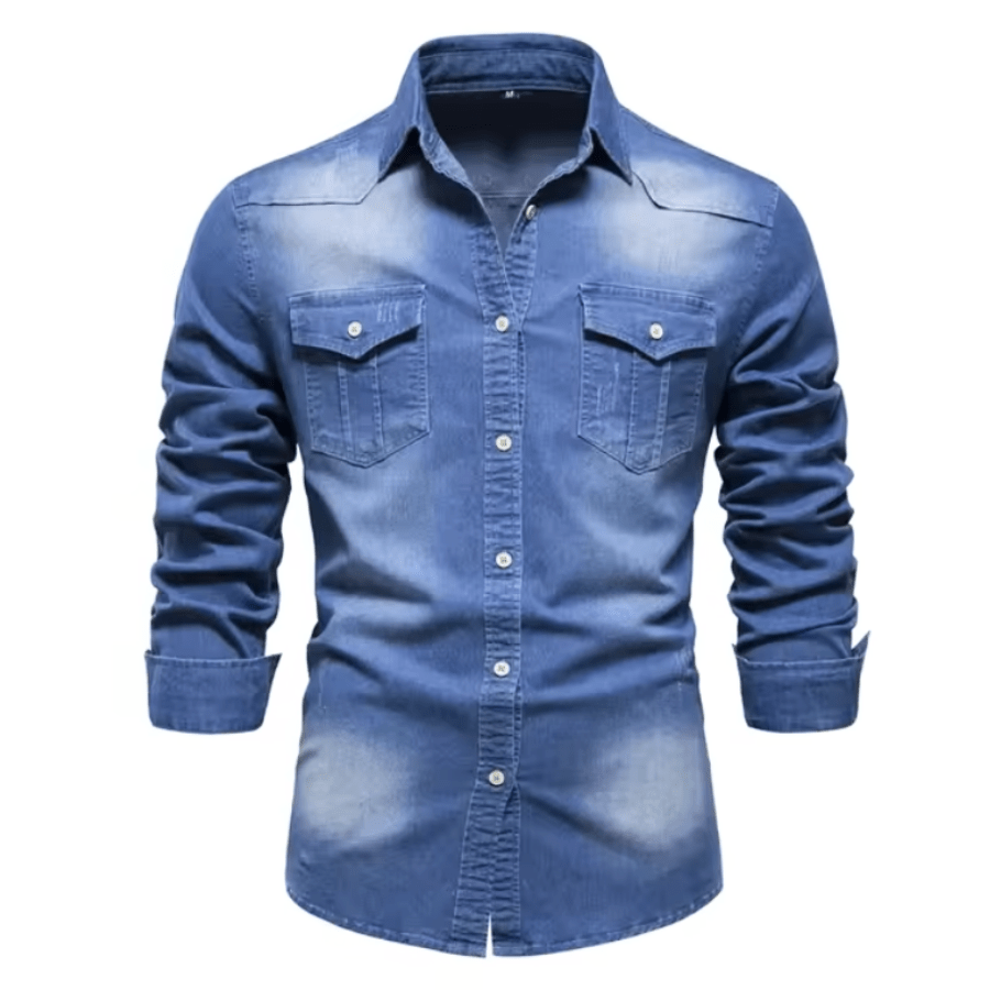 Levoire | Chemise Jean Manches Longues Homme Bleu
