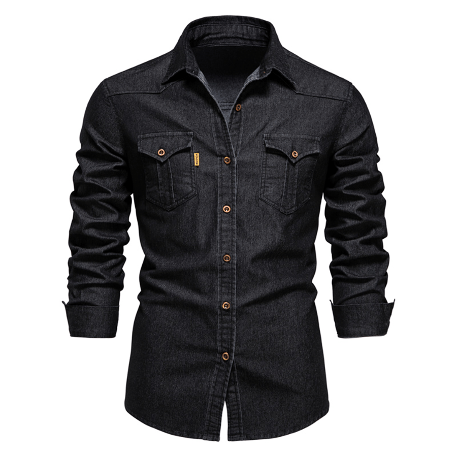 Levoire | Chemise Jean Manches Longues Homme Noir
