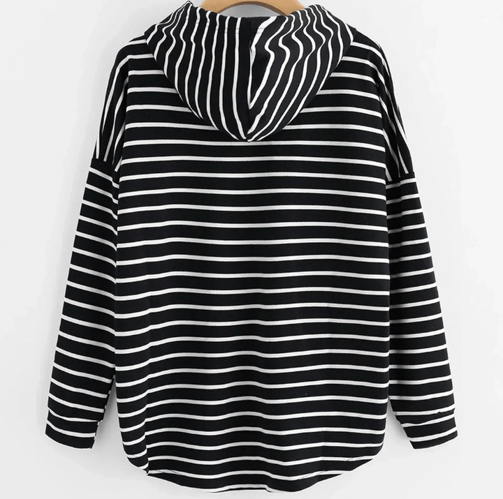 Levoire | Pull à Capuche Rayé Élégant pour Femme Décontracté & Confortable