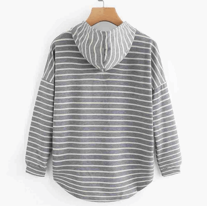 Levoire | Pull à Capuche Rayé Élégant pour Femme Décontracté & Confortable