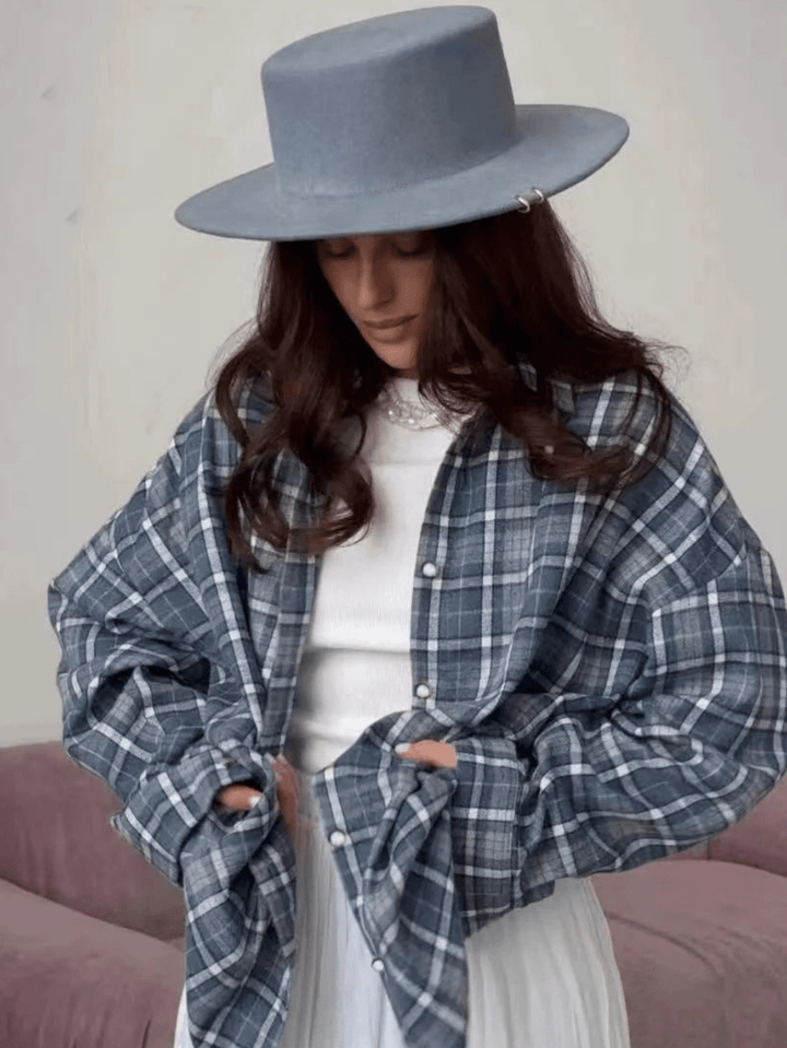 Levoire | Blouse Rétro Femme Vintage Design Classique Bleu