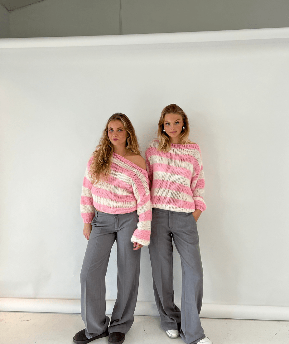 Levoire | Pull Tricot Rayé Femme Surtaillé Confortable