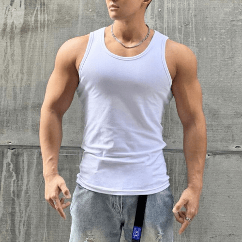 Levoire | T-shirt sans manches ajusté homme confortable et à séchage rapide Blanc