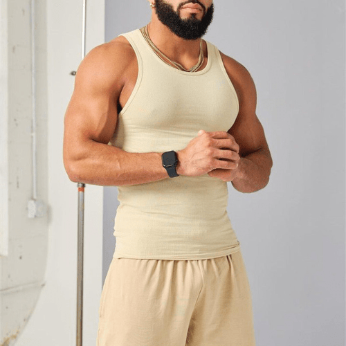 Levoire | T-shirt sans manches ajusté homme confortable et à séchage rapide Jaune