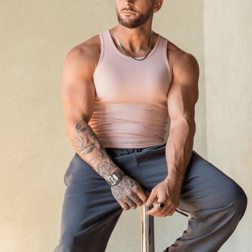 Levoire | T-shirt sans manches ajusté homme confortable et à séchage rapide Rosa