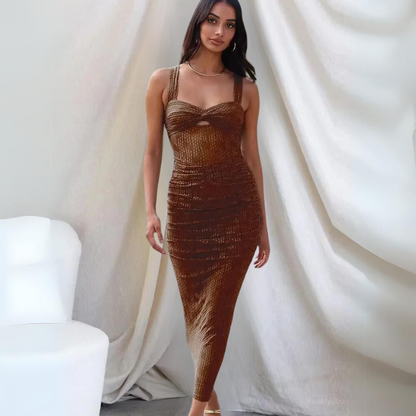 Levoire | Robe longue d'été ajustée Marron