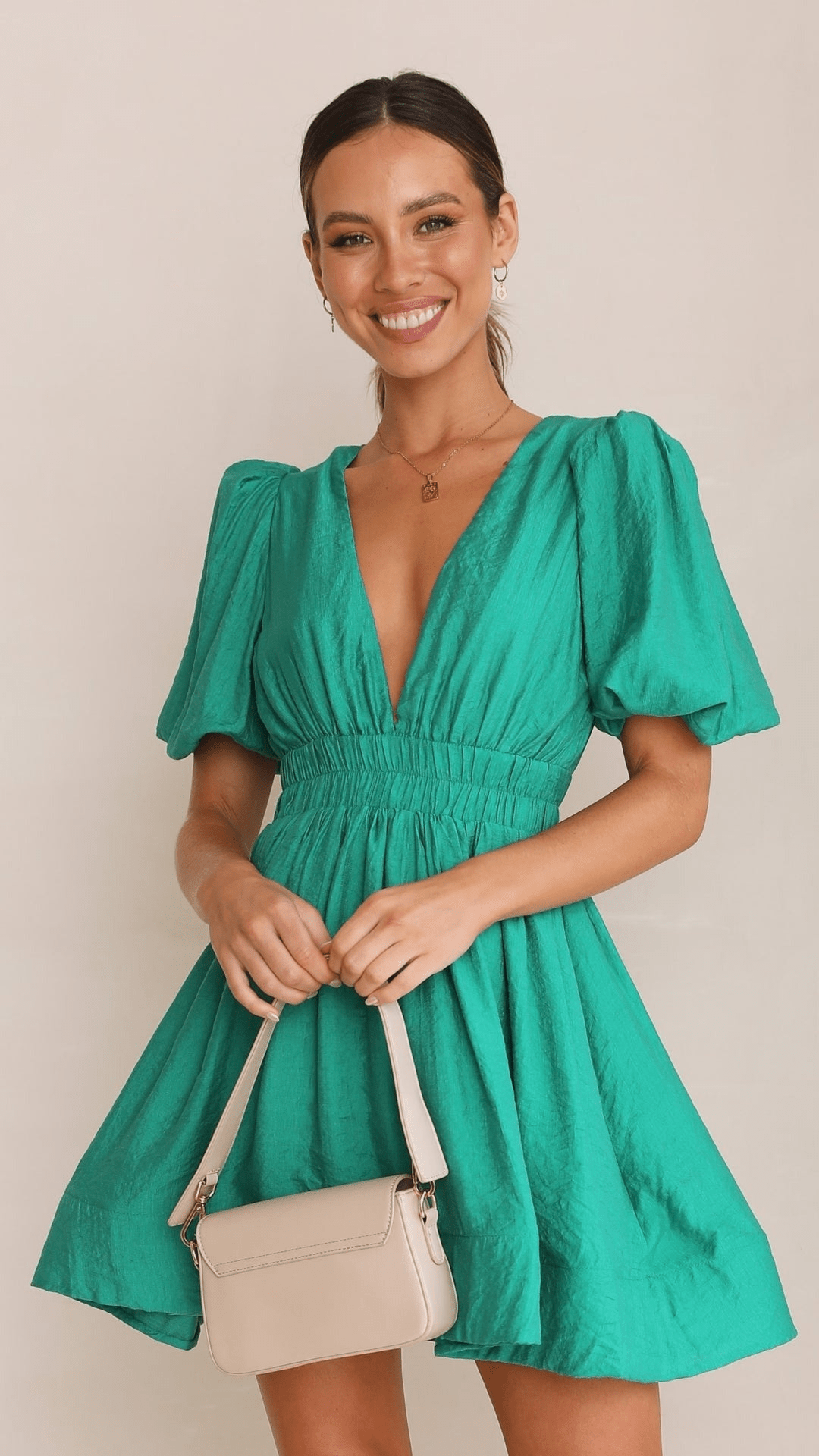 Levoire | Robe Mini Femme Matériau Léger Vert