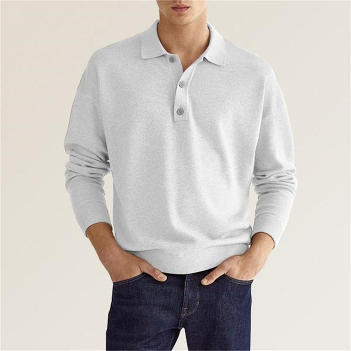 Levoire | Polo Pour Hommes À Manches Longues Blanc