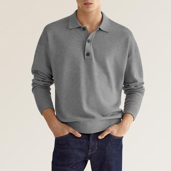 Levoire | Polo Pour Hommes À Manches Longues Gris