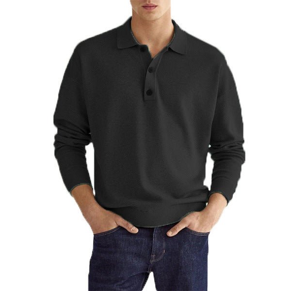 Levoire | Polo Pour Hommes À Manches Longues Noir