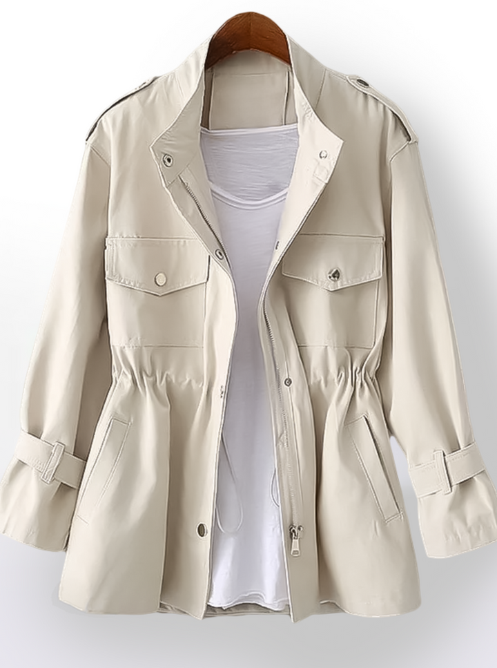 Levoire | Manteau Trench Cargo Pour Femmes Avoire Blanc