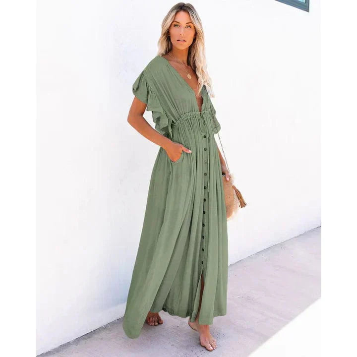 Levoire | Femme Robe longue - Vert Vert Taille unique