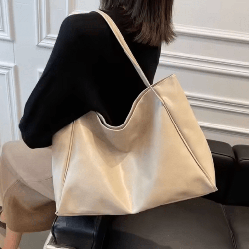 Levoire | Grand sac à main en cuir pour dames, sac à bandoulière, shopper bordeaux Beige