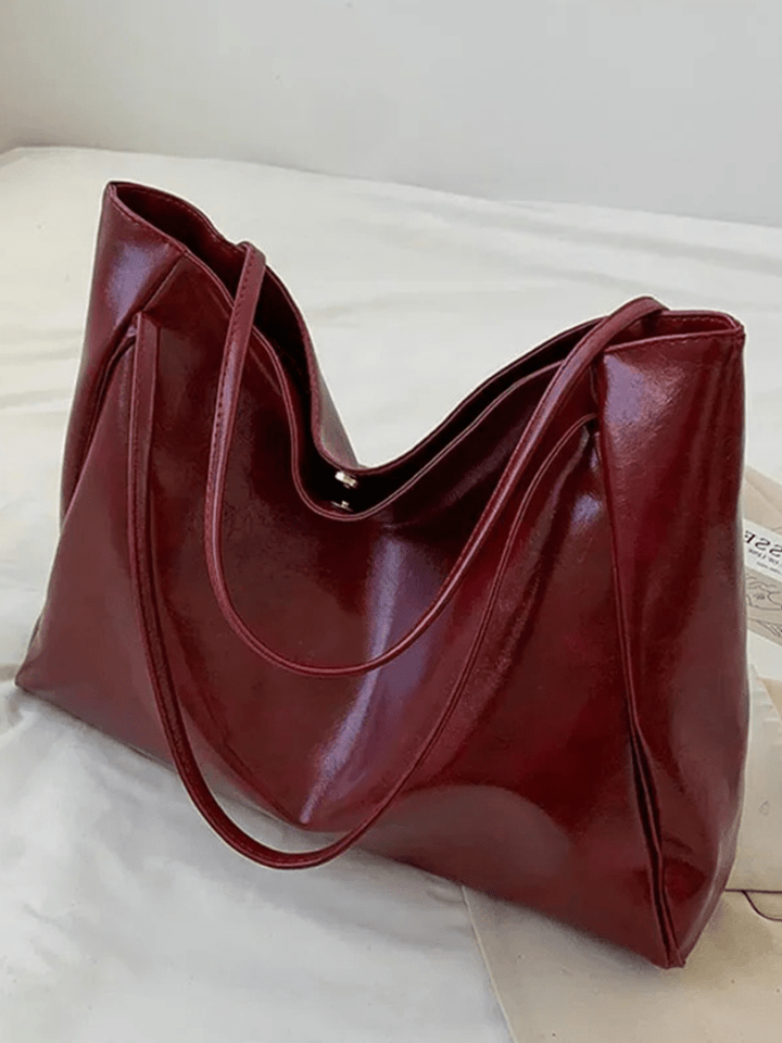 Levoire | Grand sac à main en cuir pour dames, sac à bandoulière, shopper bordeaux