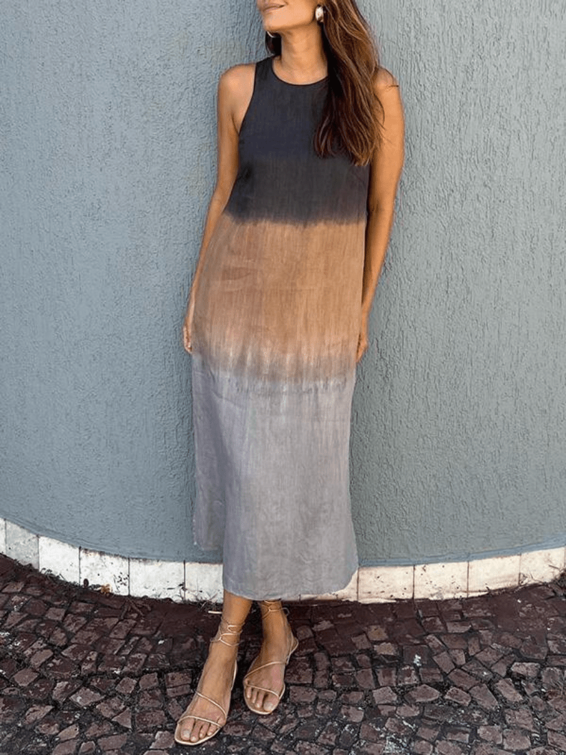 Levoire | Robe maxi tie and dye dégradé élégante tendance et confortable Gris