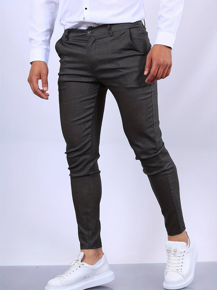 Levoire | Pantalon Slim Fit Pour Hommes Élégant Design Moderne Et Chic Gris foncé