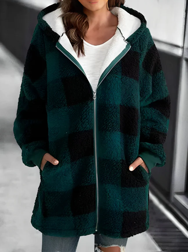 Levoire | Grande Taille Sweat À Capuche En Peluche Décontracté Veste Vert