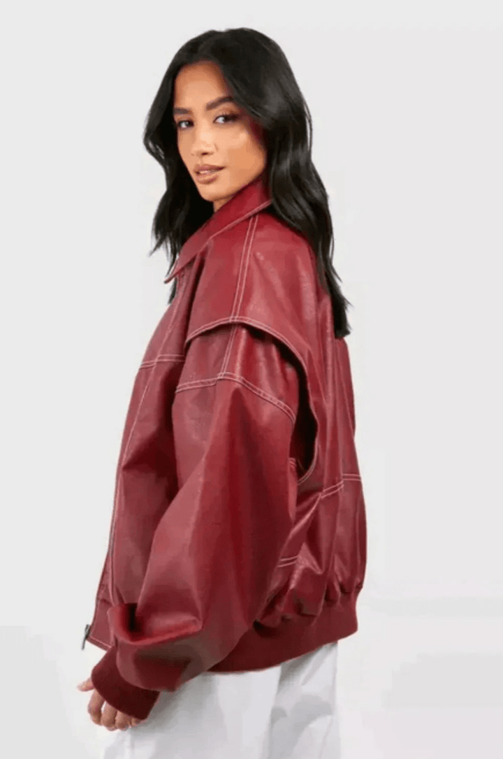 Levoire | Veste Bomber Femme Cuir Grande Taille Élégante